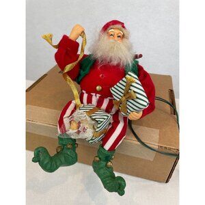 Vintage Animated Santa Bear in Gift Box FOR PARTS OR REPAIR F